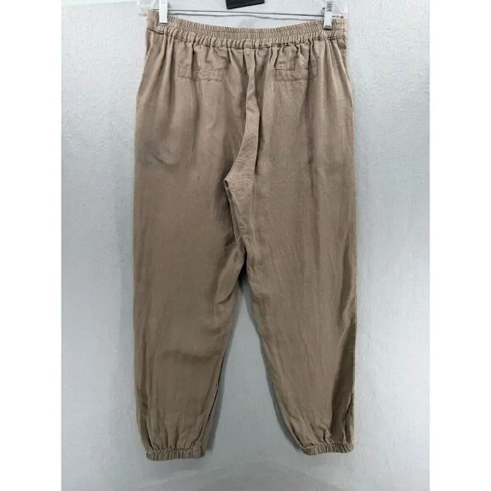 XIMO Pants Womens Size L Brown 100% Linen Jogger‎ Minimalist Neutral Lagenlook